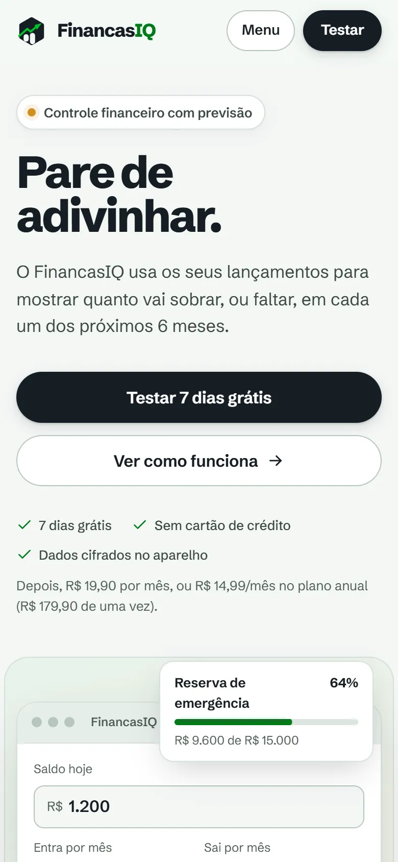 FinançasIQ no celular